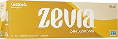 Zevia Zero Sugar Soda, Cream Soda, 12 Ounce Cans (Pack of 12)