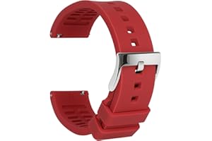 TStrap Silicone Watch Band for Men - Black Quick Release Watch Band for Women Soft - Waterproof Smart Watch Bracelet Clasp - Correa de Silicona para Reloj Replacement - 18mm 19mm 20mm 21mm 22mm 24mm