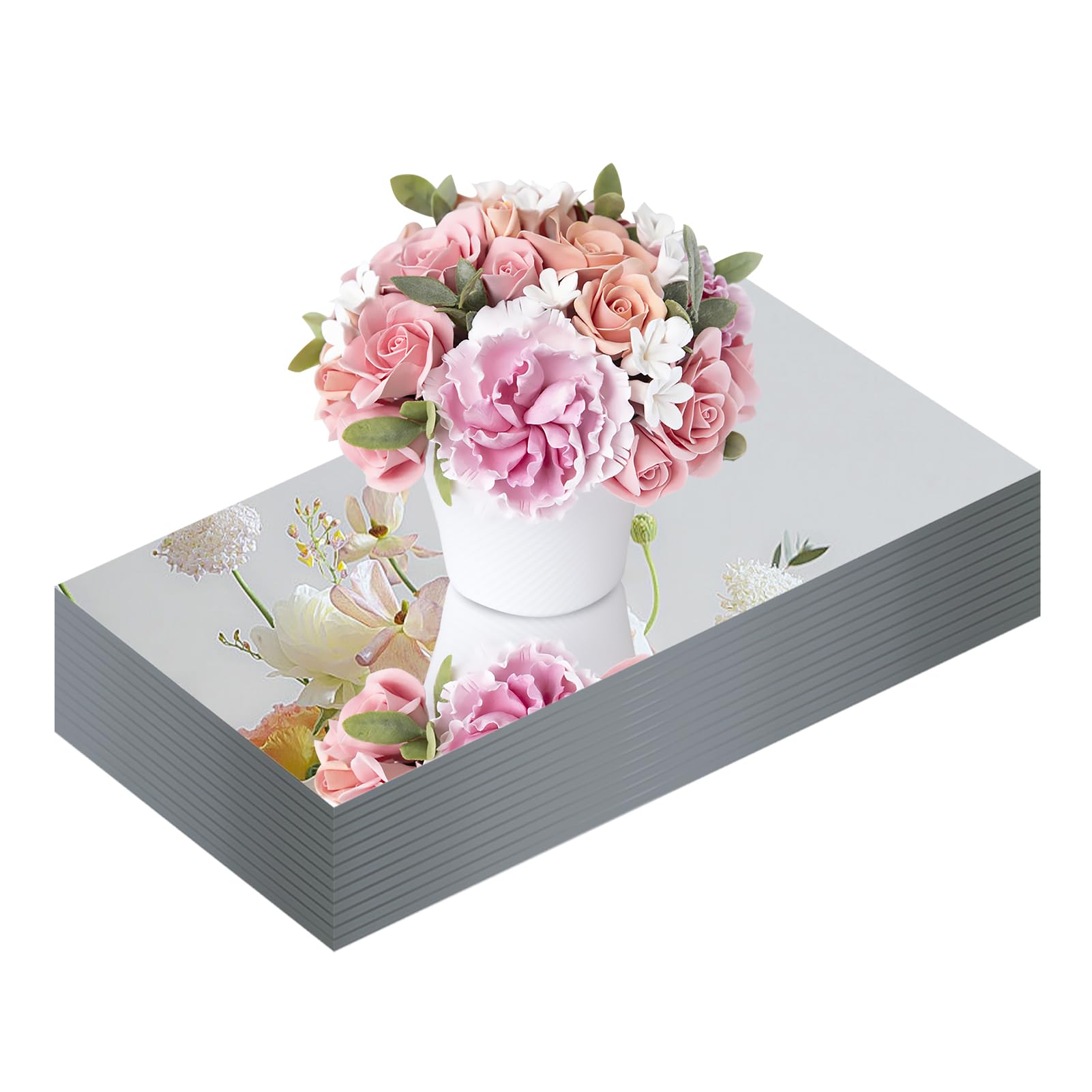 Photo 1 of JAMBALAY 12"×5" Mirror Centerpieces for Tables, Set of 12 Glass Mirror Table Centerpieces, Rectangular Glass Mirror Trays, Mirror Candle Plates for Wedding Decorations and Party