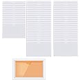 Owl Focus 50pcs Self-Adhesive Business Card Protecror,Waterproof Clear Adhesive Label Pockets,Transparent Label Holder with White Card for Cabinet,Storage Bin,Supermarket,Bookself,Mailbox,Tag,Drawers