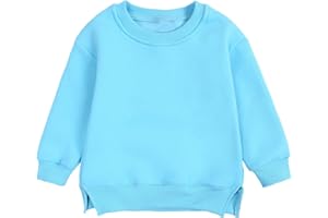 Kids Fleece Sweatshirts Soft Cotton Warm Crewneck Shirt Long Sleeve Pullover Sweatshirts for Boys or Girls