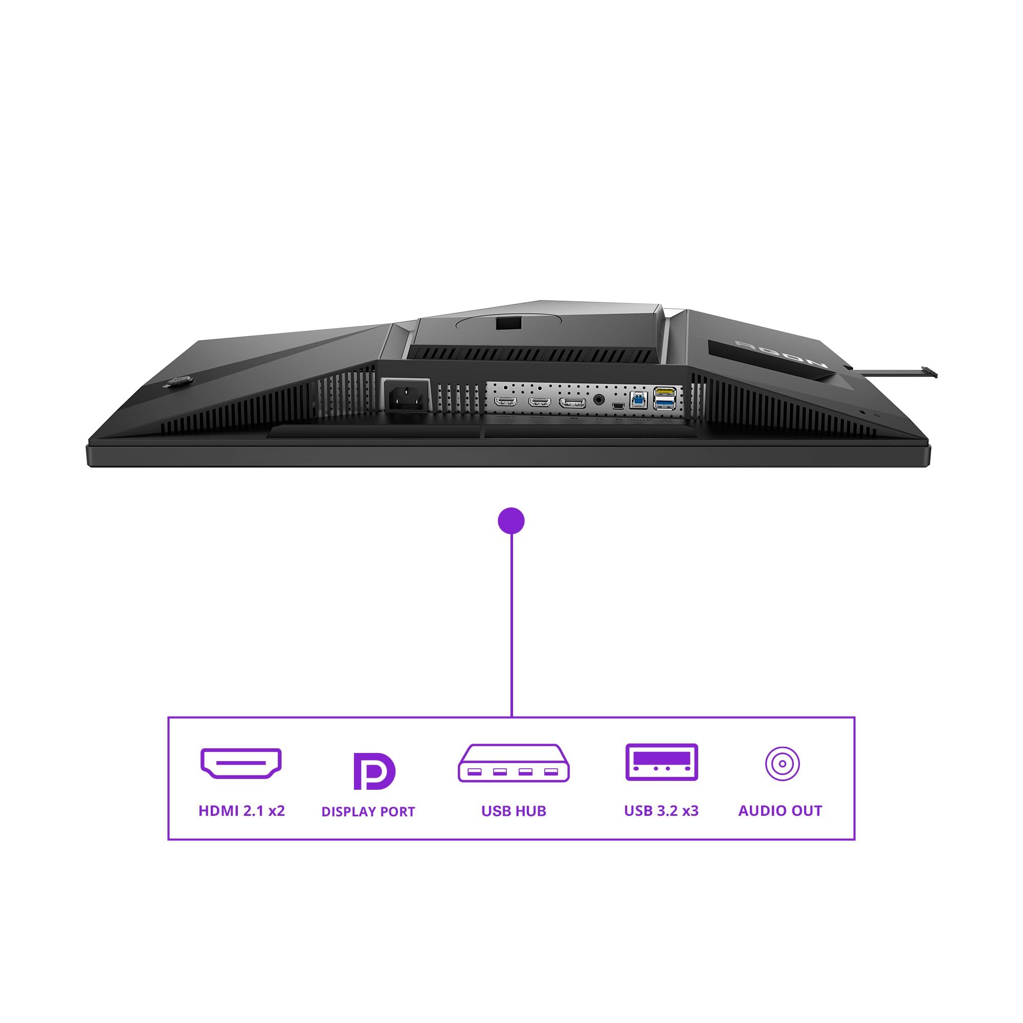 AOC AG326UDAM 32 zoll UHD USB Hub Gaming Monitor, 165Hz, QD-OLED Panel, 0.03ms GtG, HDR400 TB, FreeSync Prem. Pro, G-Sync Comp., Höhenverstellung,Lautsprecher,(3840x2160 HDMI 2x 2.1 DP 1x 1.4)Schwarz 4
