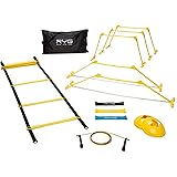 Raise Your Game Agility Ladder Speed Training Set- RYG 8 Cones, 5 Hurdles, Resistance Bands, Exercise for Soccer, Football, T