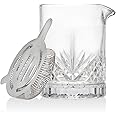 Dublin Collection Crystal Mixing Glass Pitcher Cocktail Shaker with Stainless Steel Julep Strainer