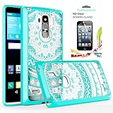 LG G Stylo Case, LG G4 Stylus Case(Not Fit LG G4),Stylo Phone Case with HD Screen Protector, AnoKe [Scratch Resistant] Mandala Flower TPU Ultra Thin Slim Protective Phone Cover Case For LS770- TM Mint