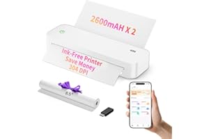 WBK Portable Printers Wireless for Travel, Thermal Inkless Printer Support 8.5" X 11" US Letter&Legal,A4&A5 Thermal Paper,Bluetooth Wireless Mini Printer Compatible with Android
