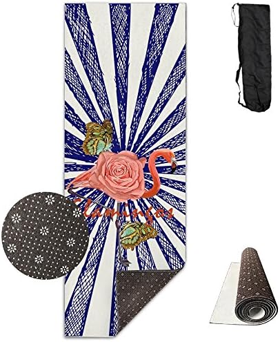 Rose Butterfly Flamingo Non-Slip Exercise Yoga Mat Premium Printed Reversible Anti-Tear Fitness Exercise Eco-friendly Yoga And Pilates Mat