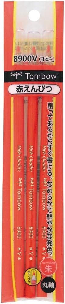 Amazon トンボ鉛筆 赤鉛筆 00v キャップ付 Bsa 361cv 3本入 色鉛筆 文房具 オフィス用品