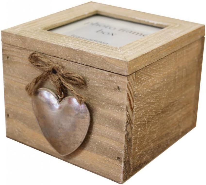 Caja para joyas con marco de fotos de madera con detalle de corazón: Amazon.es: Hogar
