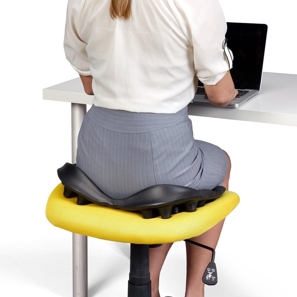 BackJoy SitzRight Wedge Seat Cushion, for Lower Back/Tailbone/Coccyx/Sciatica Pain, Ergonomic, Breathable, for Car/Office/Desk/Stadium/Outdoor Chairs, Portable, Waterproof, for Adults, Black Color: Health & Personal Care