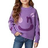 WELAKEN Girls Sweater Colorful Patterned Crewneck Long Sleeve Knit Pullover