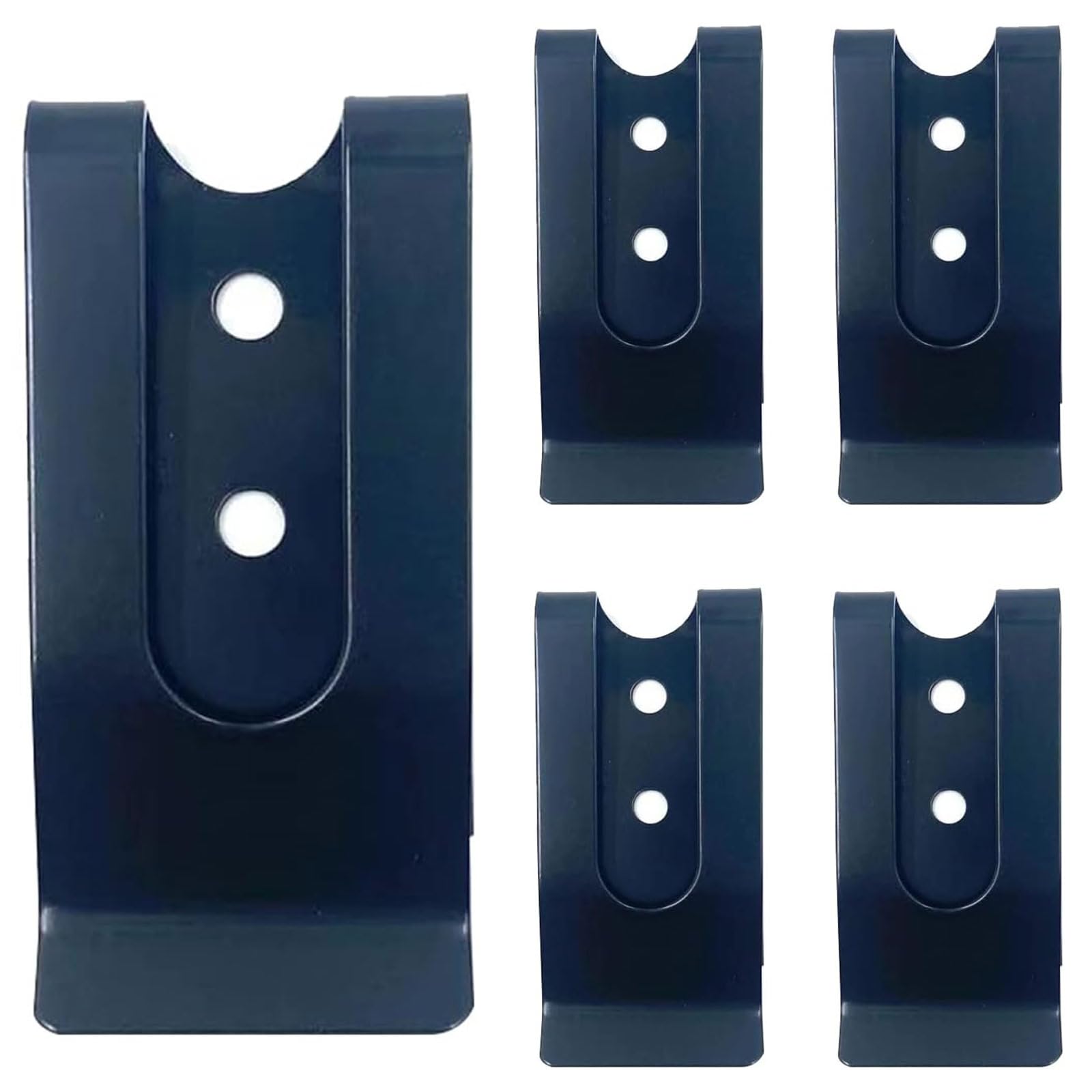 Generic 5 Pcs Metal Black Belt Clip, 53x25mm, Double Holes, Holster Sheath Clasp, DIY Leather Crafts