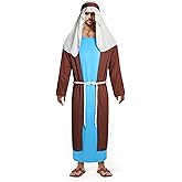 Gukefun Adult Saint Joseph Costume Biblical Nativity Shepherd Outfit for Men Catholic Saint Halloween Costume