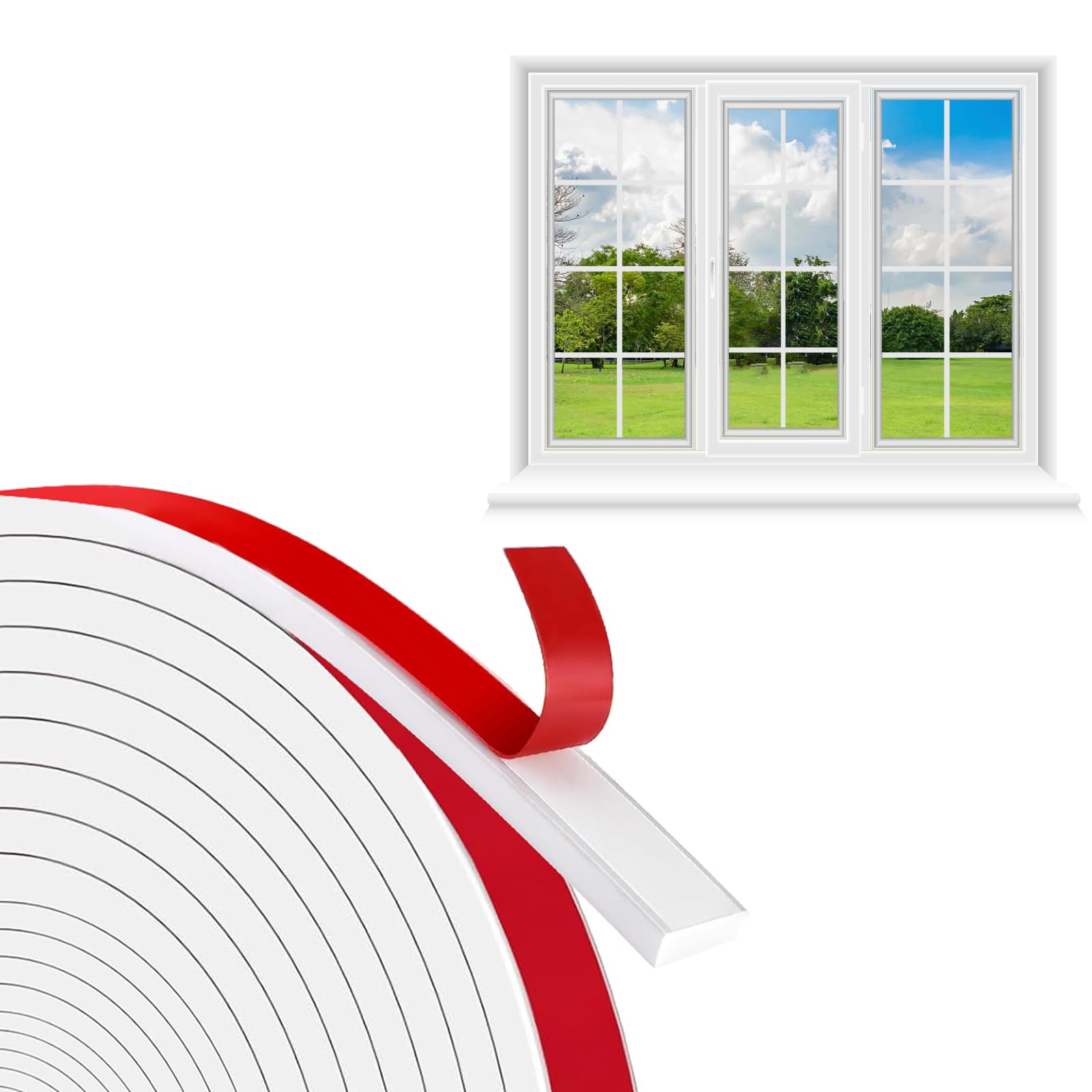 Photo 1 of Storystore Window Grid Kit, Window Grille Inserts Grid Kit,TPE Self-Adhesive Peel and Stick Trim Molding,Flexible Windows Mullions for Windows Door Frames Home Decoration (White, 0.79inx36ft)