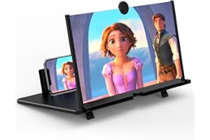 FIRJUTY 16" Screen Magnifier for Cell Phone ， 3D HD Magnifying Projector Screen Enlarger Expanders for Movies, Videos and Gaming ， Foldable Phone Stand with Screen Amplifier，Compatible with All Smartphones