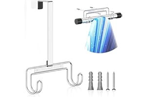 XILIMEN Over The Door & Wall Mount Ironing Board Hanger with Removable Hook, Metal Ironing Board Holder Organizer Wall Rack for Y & T Shaped (Silver)