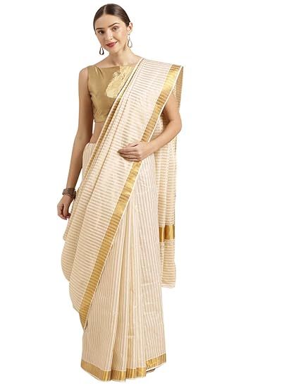 Kasavu pure cotton White Saree - MK4479
