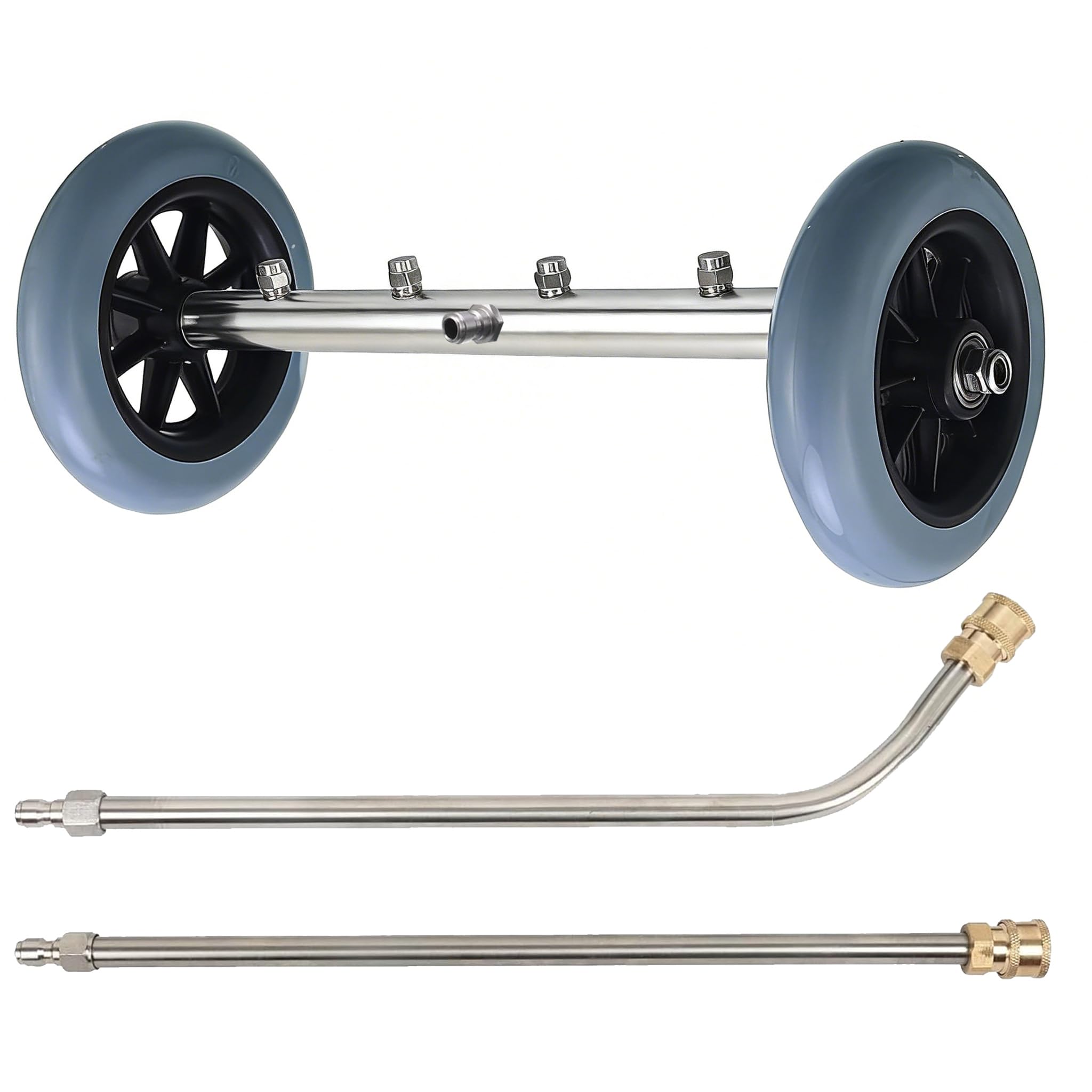 Hourleey Pressure Washer Undercarriage Cleaner, 16 Inch Power Washer Surface Cleaner, Undercarriage Water Car Broom Attachment with Extension Wand, 4000 PSI Image