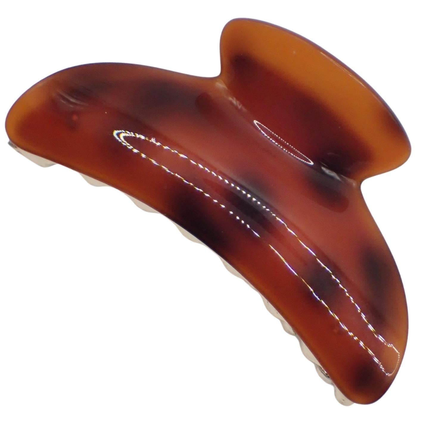 Topkids Accessories 9cm Glossy Acrylic Detailed Hair Clamp, Hair Clips for Women, Clamp Claw Clips for Women & Girls, Pretty Acrylic Hair Accessories for Girls (Tort)