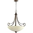 Quorum 8131-4-86 Transitional Four Light Pendant from Lariat Collection in Bronze/Dark Finish,