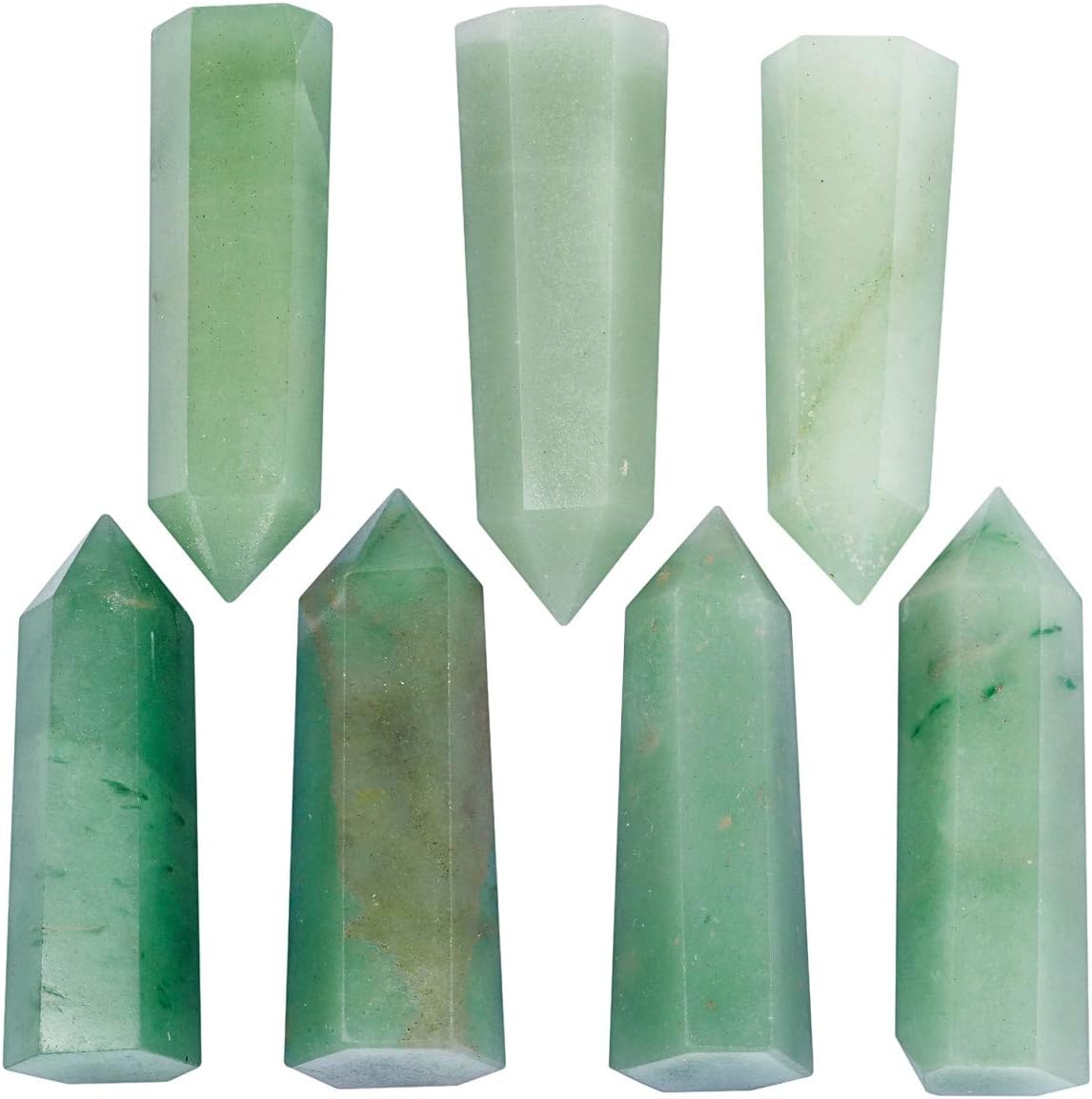 mookaitedecor 7 PCS Healing Crystal Wands 2" Amethyst, Rock Quartz, Rose Quartz, Black Obsidian, Lapis Lazuli, Green Aventurine, Rainbow Fluorite 6 Faceted Reiki Stone for Meditation Therapy Decor: Home & Kitchen