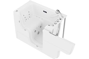 ANZZI Walk In Tub 29"x53" Right Drain ADA Wheelchair Accessible for Seniors - with 30 Therapeutic Jets, Quick Fill Faucet, Aromatherapy, Chromatherapy - Compact Design | 2953WCRWD
