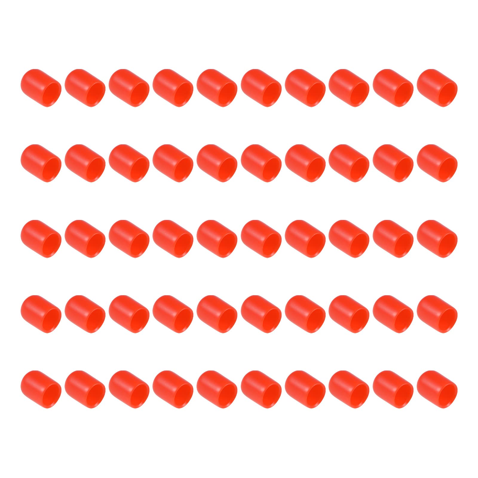 M METERXITY 100 Pack Rubber End Caps - Round Protectors Apply to Outdoor Screws Thread (9.5mm ID, Red)