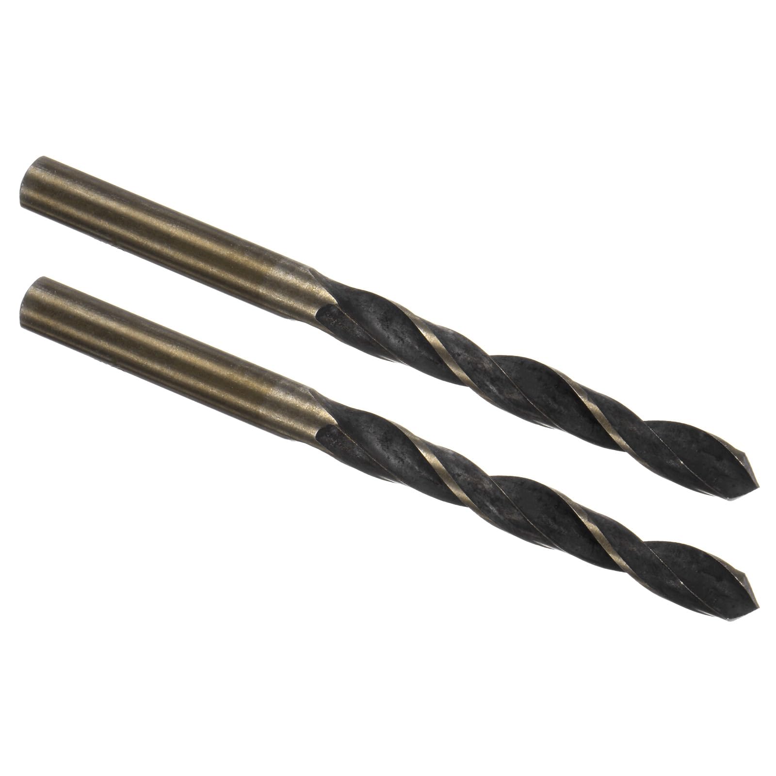 Kozelo 2PCS Twist Drill Bit - [9mm/0.35"] Titanium & Nitride Coated High-Speed Steel Round Shank Jobber Bit Set Black Gold for Metal Wood Plastic Steel Use, 75mm/2.95" Blade Length