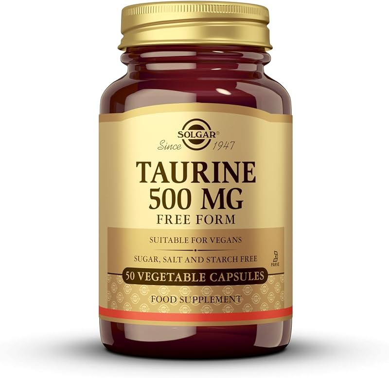 Solgar Taurine 500 mg Veg Capsules Pack of 50 - Vegan Gluten Free