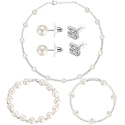 Glenmal Pearl Rhinestone Jewelry Set for Women