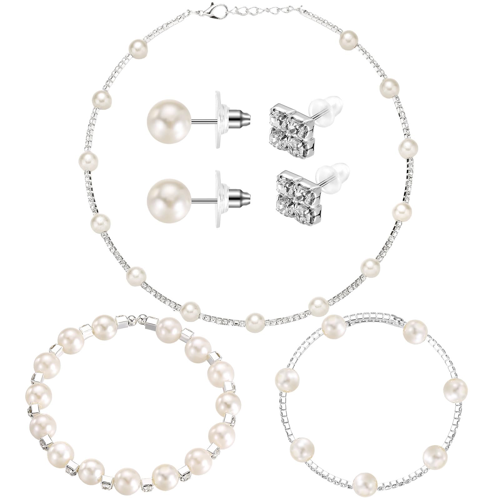 Glenmal Pearl Rhinestone Jewelry Set for Women