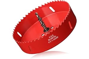 ITOOLFIRM Hole Saw 5 1/2” (140mm) for Wood, HSS Bi-Metal Hole Cutter with Pilot Drill Bit for Plywood, Cornhole, Ceiling and Drywall