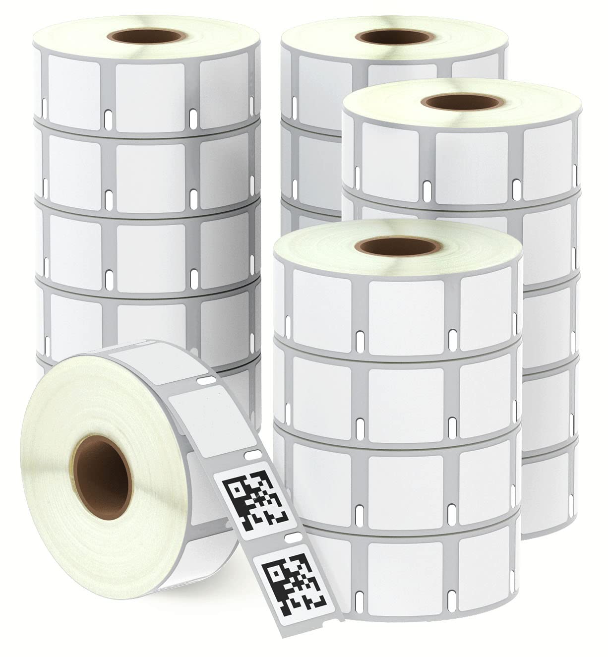 BETCKEY - 20 Rolls S0929120 Self-Adhesive Labels, 25mm x 25mm, 15000 Small Multi-Purpose Labels Compatible with DYMO LabelWriter 450, 4XL, NOT Fit 550 or 5XL