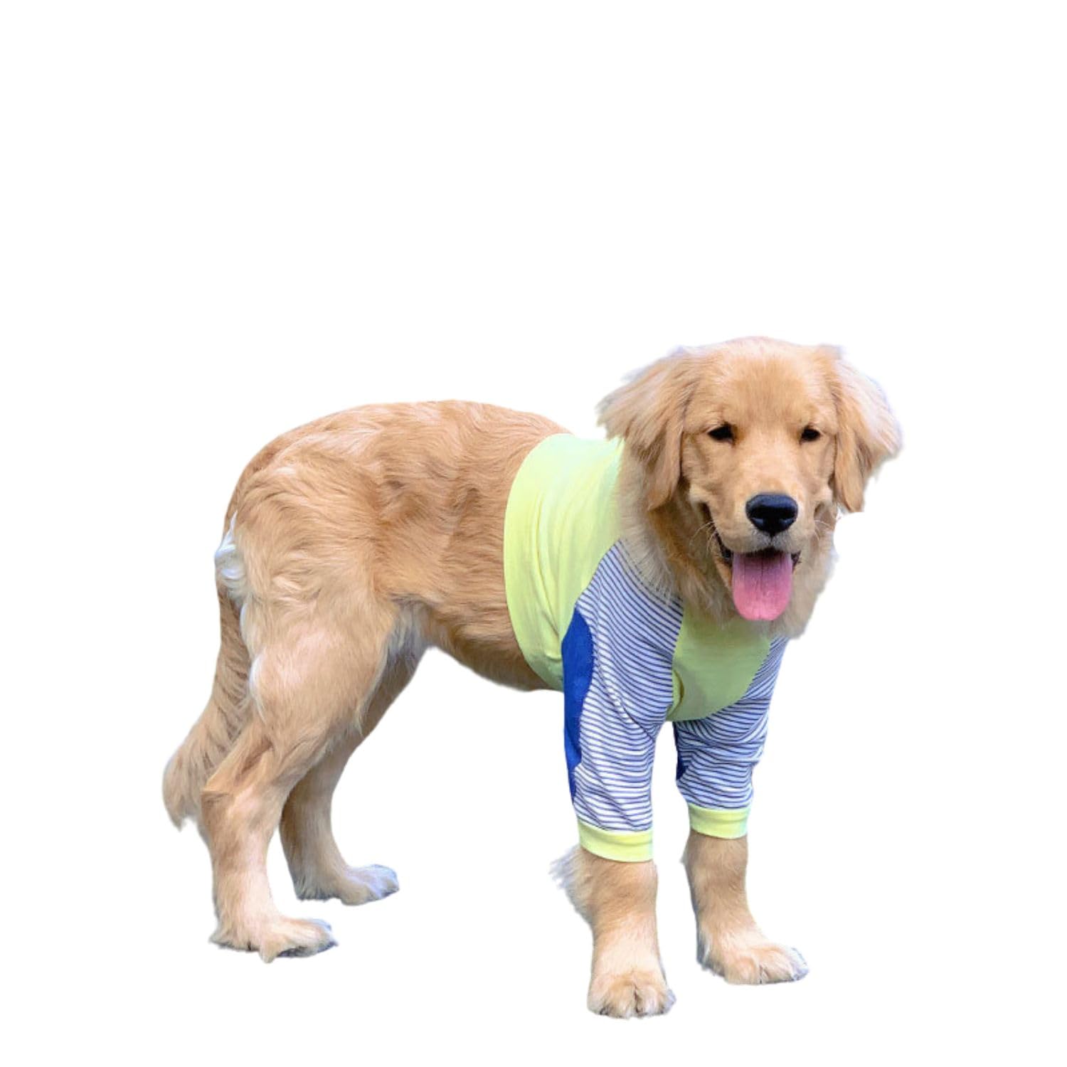 MeiAOBest Large Dog Elbow Protection Shirt,Dog Short Pajamas Joint Recovery Sleeve for Prevent Licking Wound_4XL(Yellow)