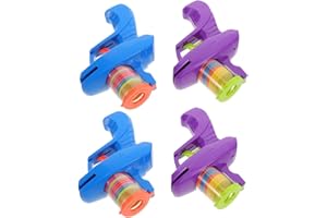 KOMBIUDA 4pcs Flying Disc Launcher Set Soft Safe Flying Saucer Shooter for Outdoor Parks Backyard Active