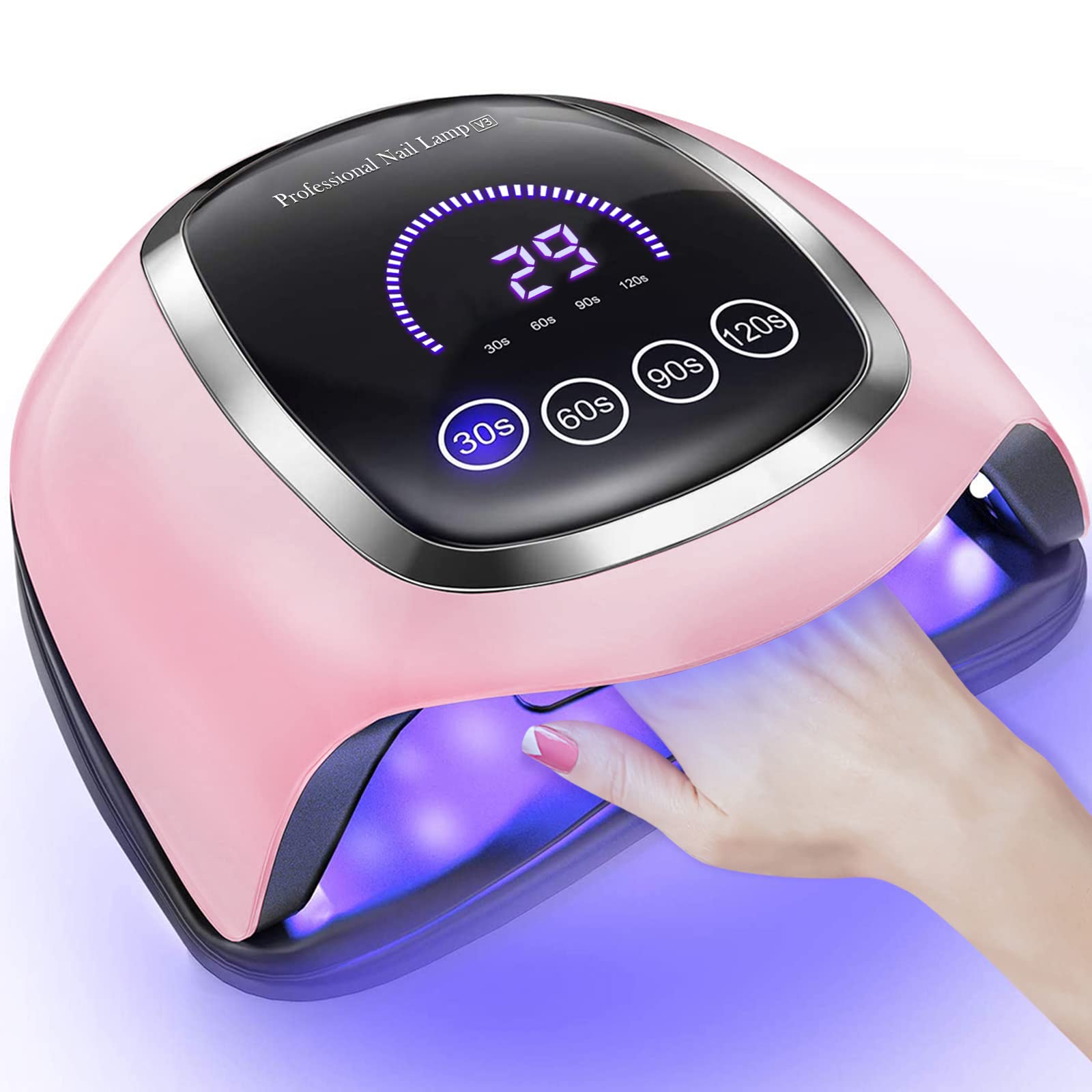 NAXBEY LED Nail Lamp, UV Lamps for Gel Nails,UV Nail Lamp with 7.5 Inch Large LCD Touch Screen/4 Timer Setting/Auto Sensor,Professional Led Lamps for Gel Nails Polish Starter Tools Home Salon Use — image 1