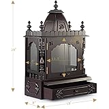 Aakaar Idols & Temples, Wall Hanging, Handcrafted Wooden Temple/Mandap/Pooja Mandir/Home Temple with Doors - 18" VC with Dome for Home & Office