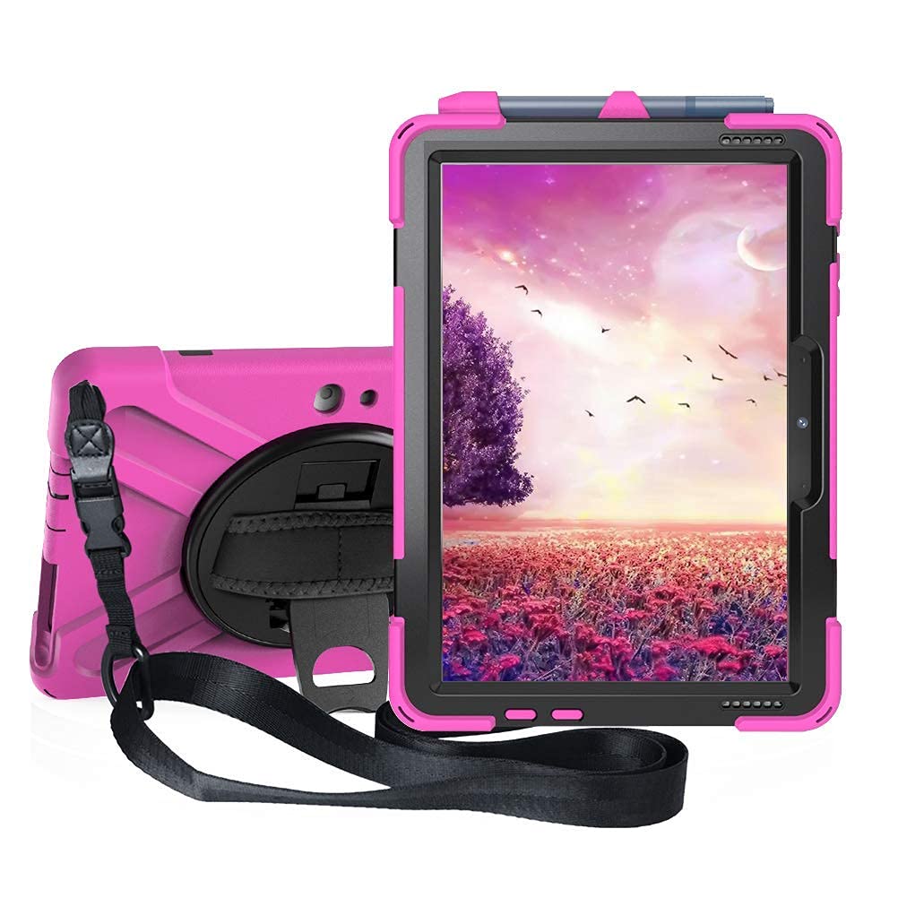Sfulatdc Compatible with Surface Go Case,Shockproof Heavy Duty Rugged Full Body Cover with Strap and Kickstand for Microsoft Surface Go 4/3/2/1 Pink — image 1