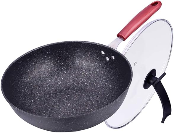 Iron Wok De Cocina Antiadherente Sartén Plana Piedra Médica Baterías De