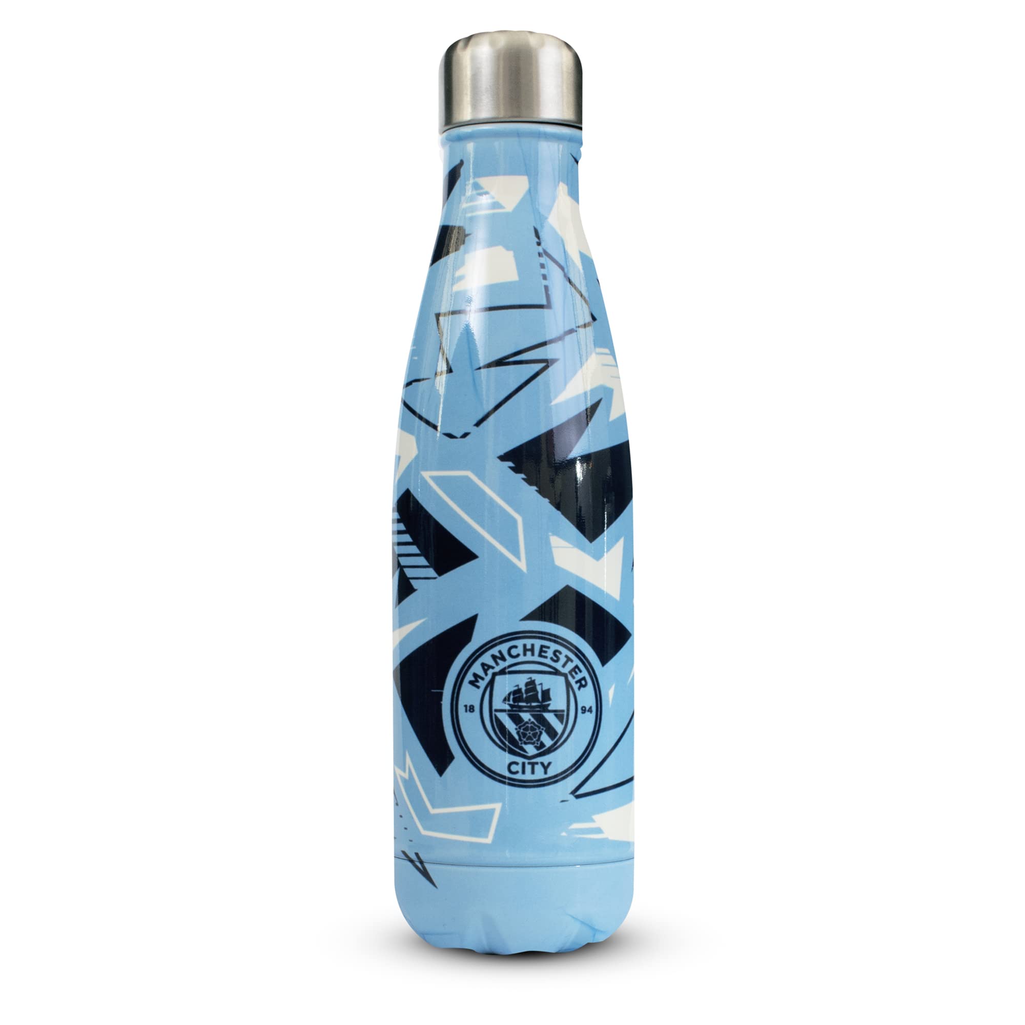 Hy-Pro Officially Licensed Manchester City F.C. Thermal Bottle - Stainless Steel, Double Wall, Vacuum Flask, Fade Design, Lightweight, Leakproof, Man City, Great Football Gift Idea — image 1