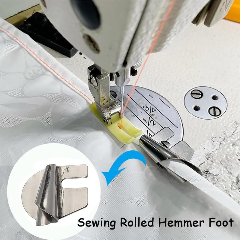 2024 Upgraded Universal Sewing Rolled Hemmer Foot, 310mm 8 Sizes Wide