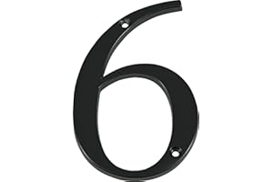 HILLMAN Distinctions 843146 Black Flush-Mount 4-Inch House Number 6