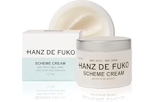 Hanz de Fuko Scheme Cream – Premium Men’s Hair Styling Cream – Medium Hold, Medium Shine – Certified Organic Ingredients, 2 oz.