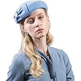 F FADVES Fascinator 100% Wool Pillbox Hats Cocktail Party Wedding Church Fedora
