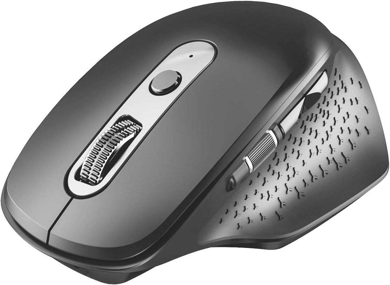 VicTsing Multi-Device Bluetooth Wireless Mouse, Comfortable Ergonomic Rechargeable Mouse with USB Receiver and Thumb Wheel