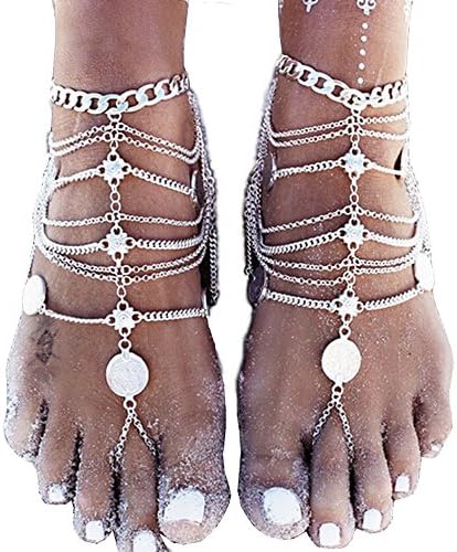 Kaxich 1 Pair Boho Punk Anklets Bracelet Vintage Barefoot Sandals Foot Chain Beach Wedding Jewelry