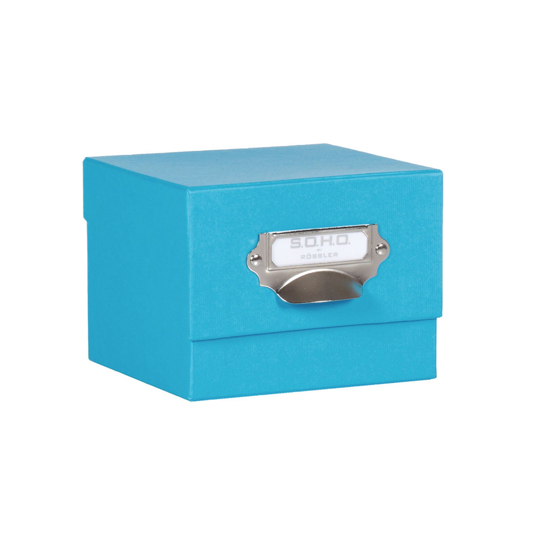 Rössler SOHO 165mm x 150mm A4 Photo Box with Handle and Index Holder - Pacific Blue