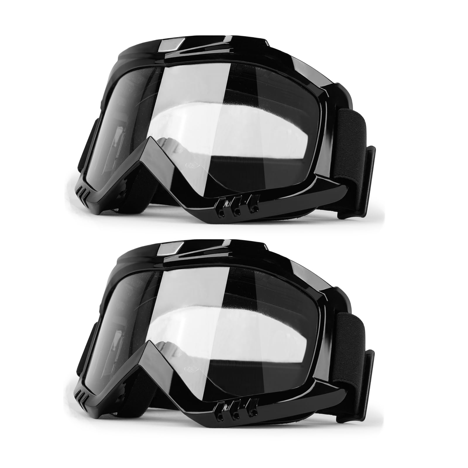 Photo 1 of Professional Motorcycle Motocross Goggles 2-Pack Dirt Bike ATV Riding Racing Wide vision Glasses Anti-Fog Scratch Windproof Dustproof Goggles for Adult Youth Kids Clear Lens