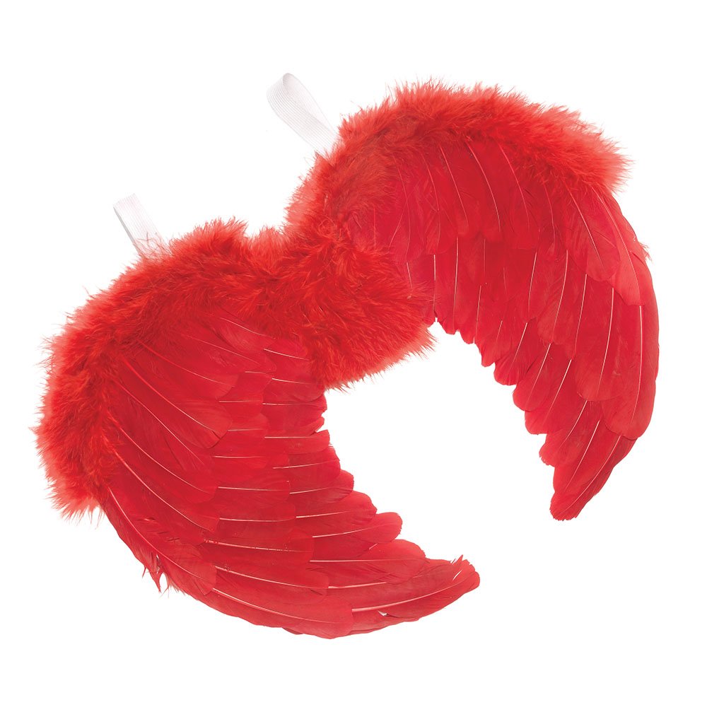 Bristol Novelty BA666 Feather Mini Angel Wing, Womens, Red, One Size
