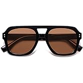 SOJOS Retro Thick Polarized Aviator Sunglasses for Women Men, Large Trendy Bold Square Pilot Shades SJ2385